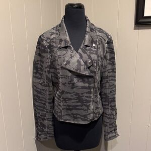 Marrakech Women Large Chic Urban Gray Patterned Bomber Jacket Outdoor